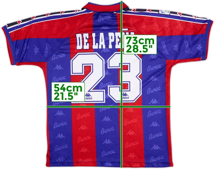 1995-97 Barcelona Home Shirt De la Pena #23 - 8/10 - (M)
