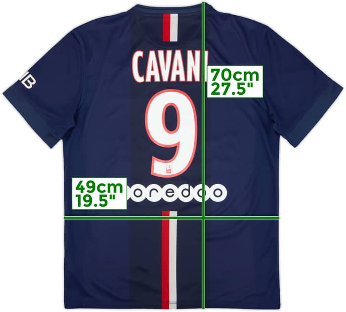 2014-15 Paris Saint-Germain Home Shirt Cavani #9 - 8/10 - (M)