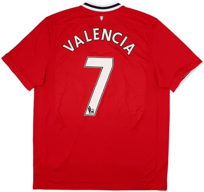 2011-12 Manchester United Home Shirt Valencia #7 - 8/10 - (XL)