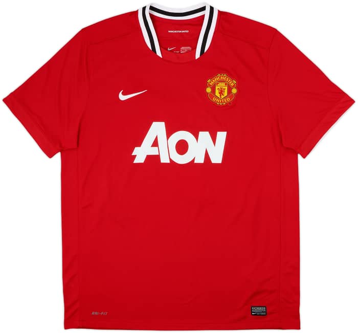 2011-12 Manchester United Home Shirt Valencia #7 - 8/10 - (XL)