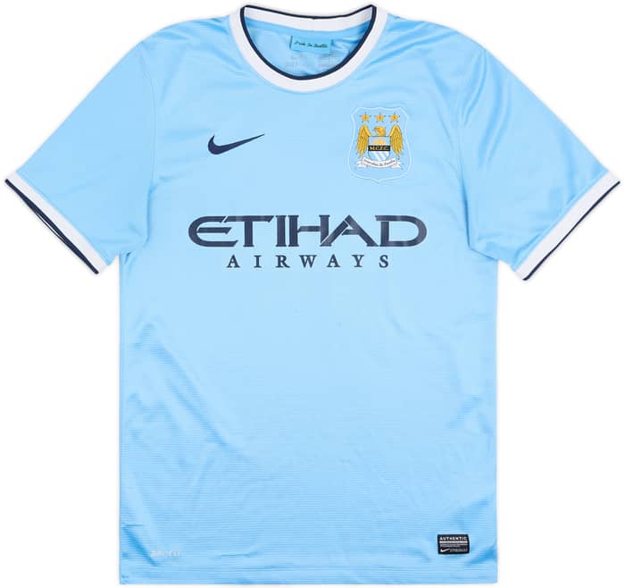 2013-14 Manchester City Camiseta Local Kun Aguero #16 - 7/10 - (S)