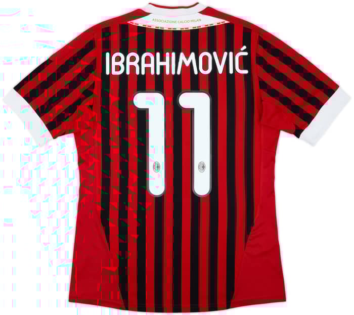 2011-12 AC Milan Home Shirt Ibrahimovic #11 - 6/10 - (S)
