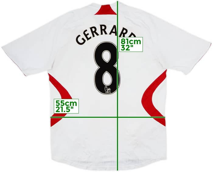 2007-08 Liverpool Camiseta Visitante Gerrard #8 - 4/10 - (L)