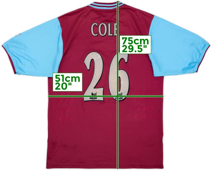 2001-03 West Ham Home Shirt Cole #26 - 7/10 - (M)