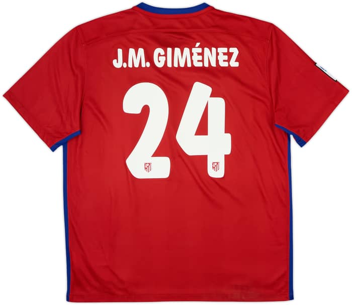 2015-16 Atletico Madrid Home Shirt J.Gimenez #24 - 8/10 - (XL)