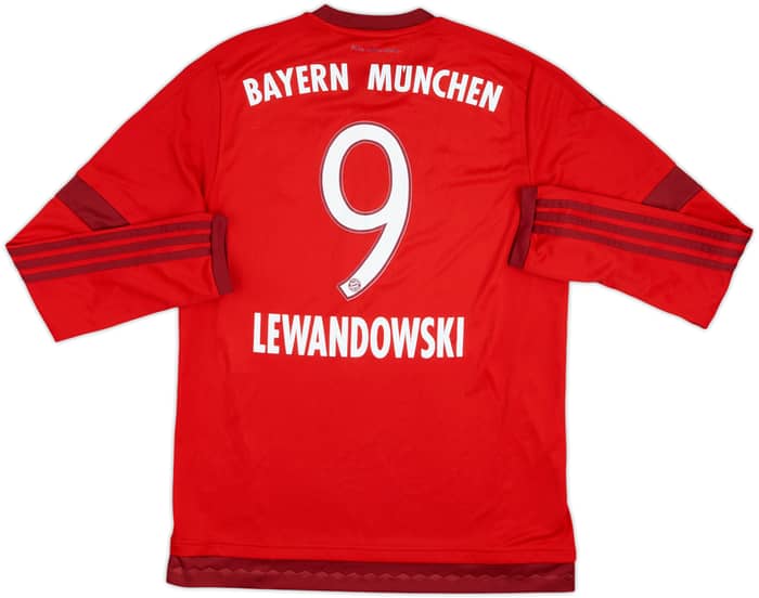 2015-16 Bayern Munich Home L/S Shirt Lewandowski #9 - 6/10 - (M)