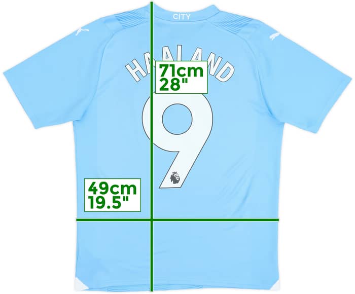 2023-24 Manchester City Home Shirt Haaland #9 - 10/10 - (M)