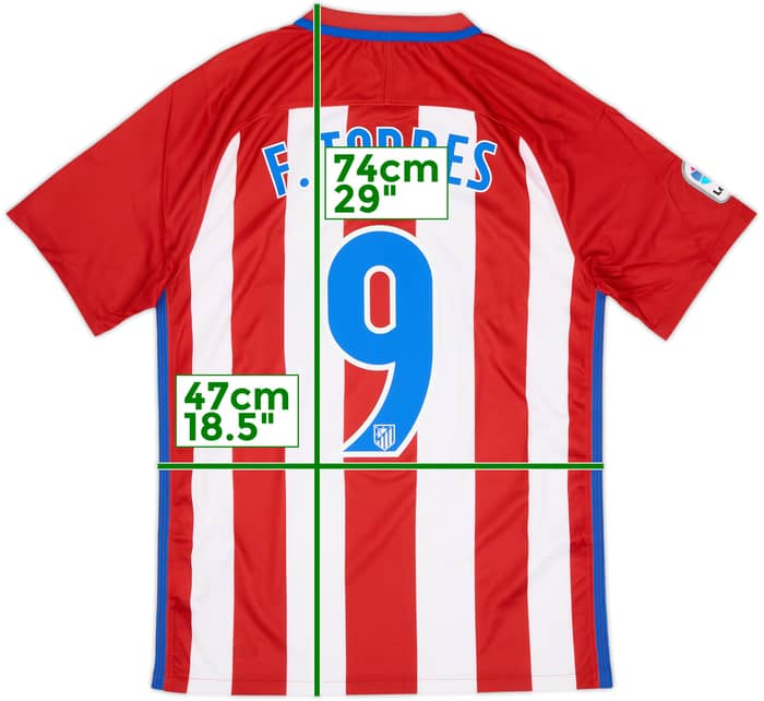 2016-17 Atletico Madrid Home Shirt Torres #9 - 6/10 - (S)