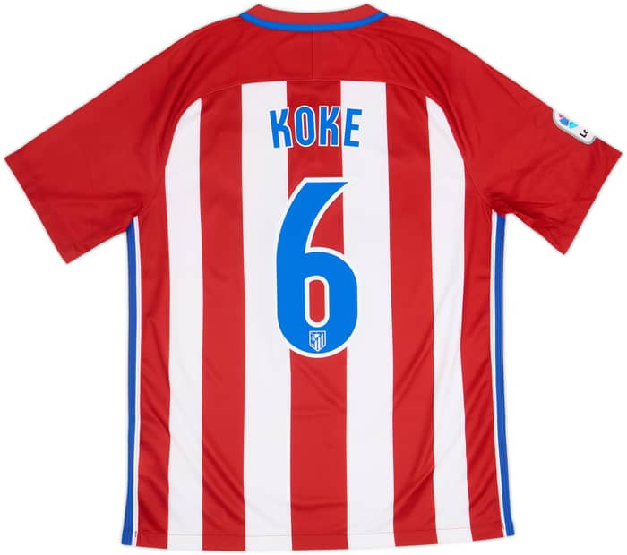 2016-17 Atletico Madrid Home Shirt Koke #6 - 6/10 - (M)