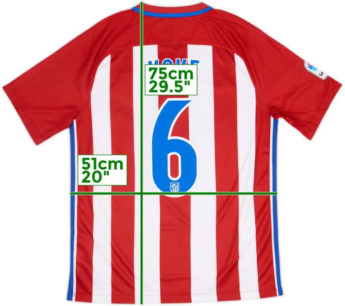 2016-17 Atletico Madrid Home Shirt Koke #6 - 6/10 - (M)