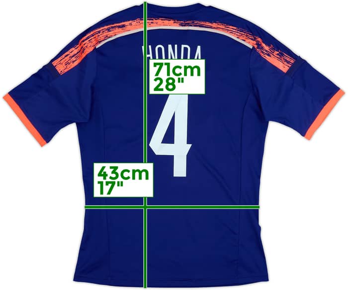 2013-15 Japan Home Shirt Honda #4 - 8/10 - (S)