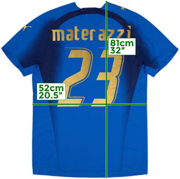 Camiseta de local versión jugador de Italia 2006 Materazzi #23 - 9/10 - (L)