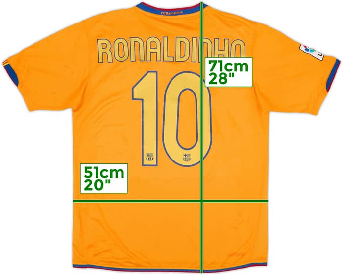 2006-08 Barcelona Away Shirt Ronaldinho #10 - 6/10 - (M)