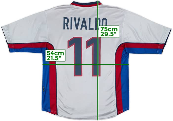 1998-01 Barcelona Away Shirt Rivaldo #11 - 7/10 - (L)