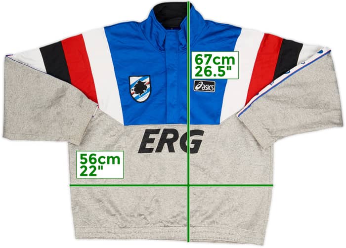 Chaqueta de chándal Asics de la Sampdoria 1993-94 - 8/10 - (S)