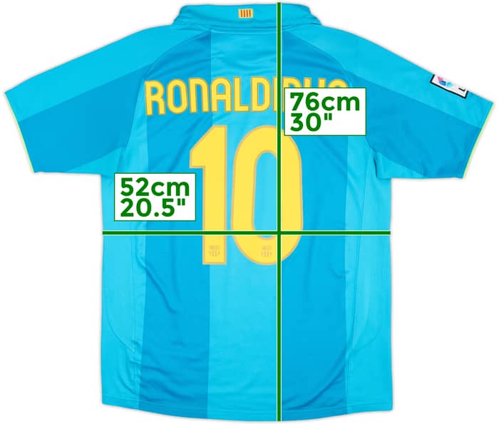 2007-09 Barcelona Away Shirt Ronaldinho #10 - 7/10 - (M)