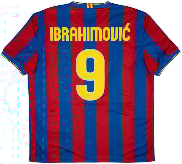 2009-10 Barcelona Home Shirt Ibrahimovic #9 - 10/10 - (XL)