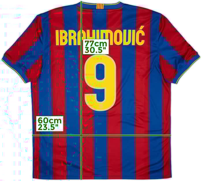 2009-10 Barcelona Home Shirt Ibrahimovic #9 - 10/10 - (XL)