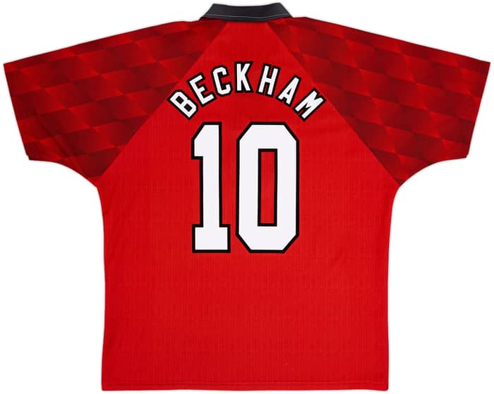1996-98 Manchester United Home Shirt Beckham #10 - 8/10 - (L)