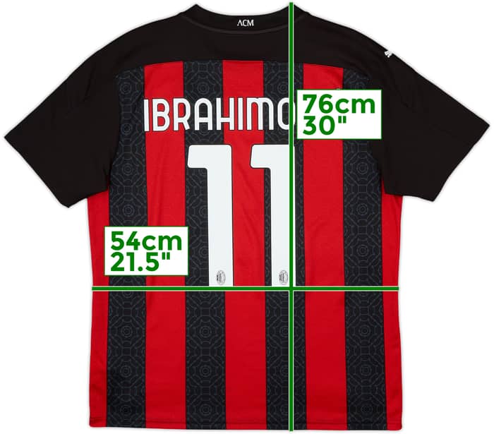 2020-21 AC Milan Home Shirt Ibrahimovic #11 - 10/10 - (L)