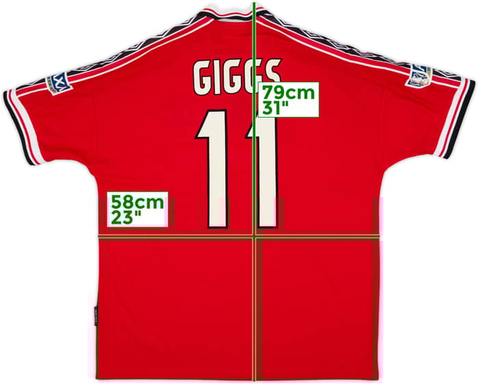1998-00 Manchester United Home Shirt Giggs #11 - 8/10 - (XL)