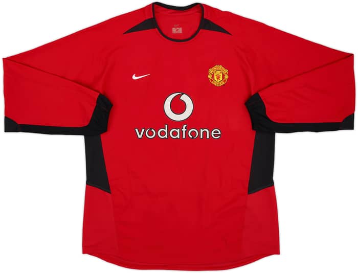 2002-04 Manchester United Home L/S Shirt Ferdinand #6 - 9/10 - (L)