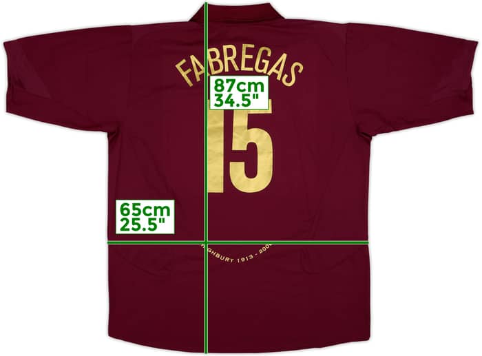 2005-06 Arsenal Home Shirt Fabregas #15 - 10/10 - (XXL)