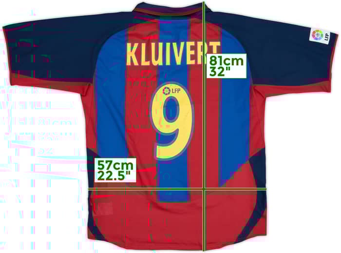 2003-04 Barcelona Home Shirt Kluivert #9 - 7/10 - (XL)