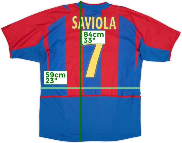 2002-03 Barcelona Home Shirt Saviola #7 - 6/10 - (XL)
