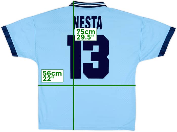 1995-96 Lazio Home Shirt Nesta #13 - 8/10 - (L)