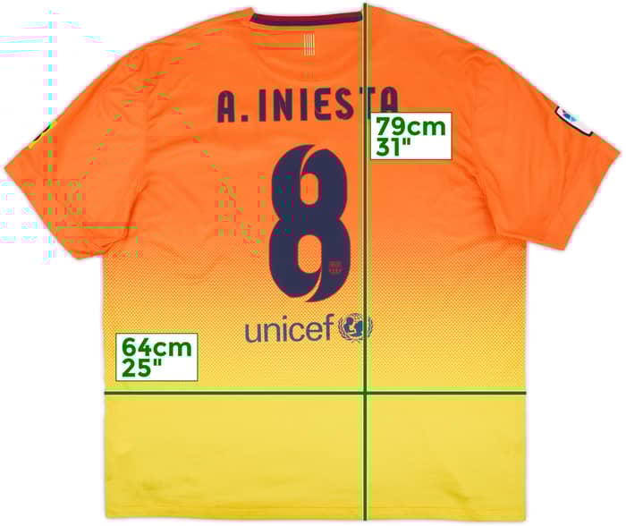 2012-13 Barcelona Away Shirt A.Iniesta #8 - 8/10 - (XXL)