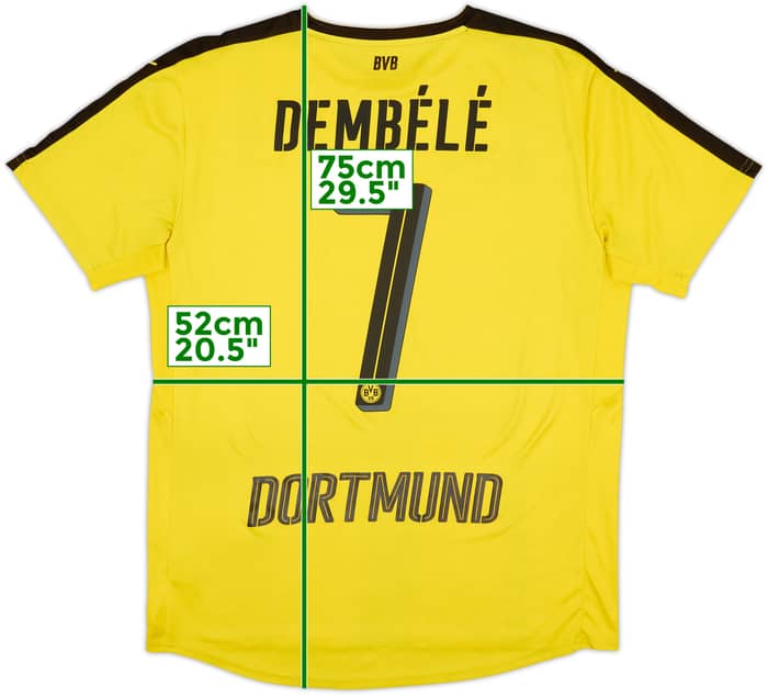 2016-17 Borussia Dortmund Home Shirt Dembele #7 - 7/10 - (L)
