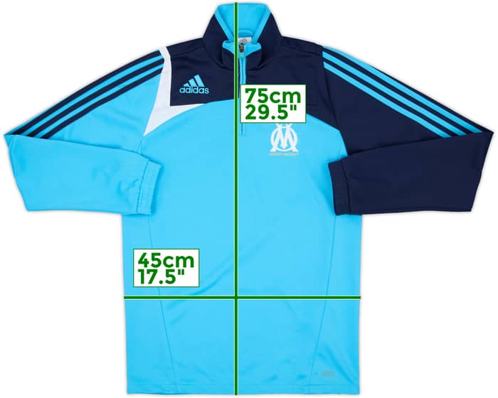 2007-08 Olympique Marseille adidas 1/4 Zip Training Top - 7/10 - (XL.Boys)
