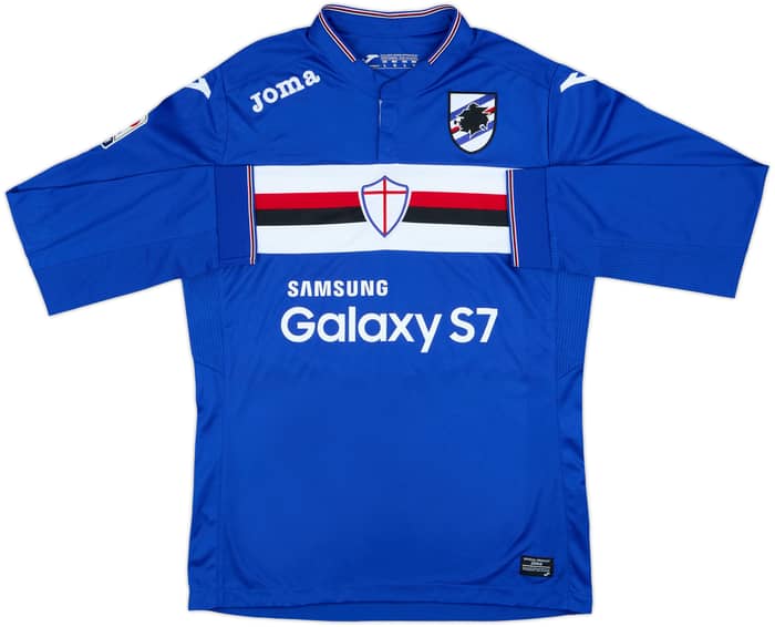 2015-16 Sampdoria Home L/S Shirt Dodo #11 - 7/10 - (L)