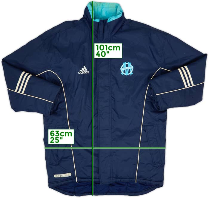 2000-01 Olympique Marseille adidas Padded Bench Coat - 6/10 - (M/L)