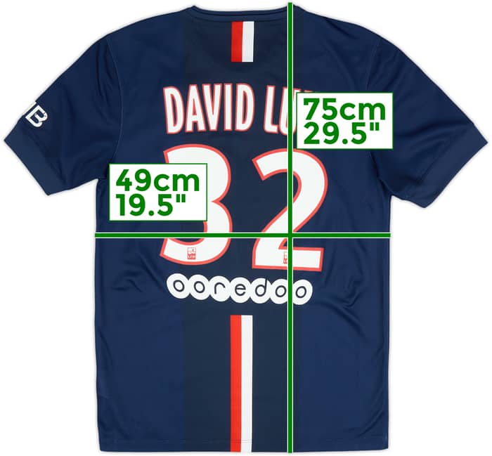 2014-15 Paris Saint-Germain Home Shirt David Luiz #32 - 8/10 - (S)