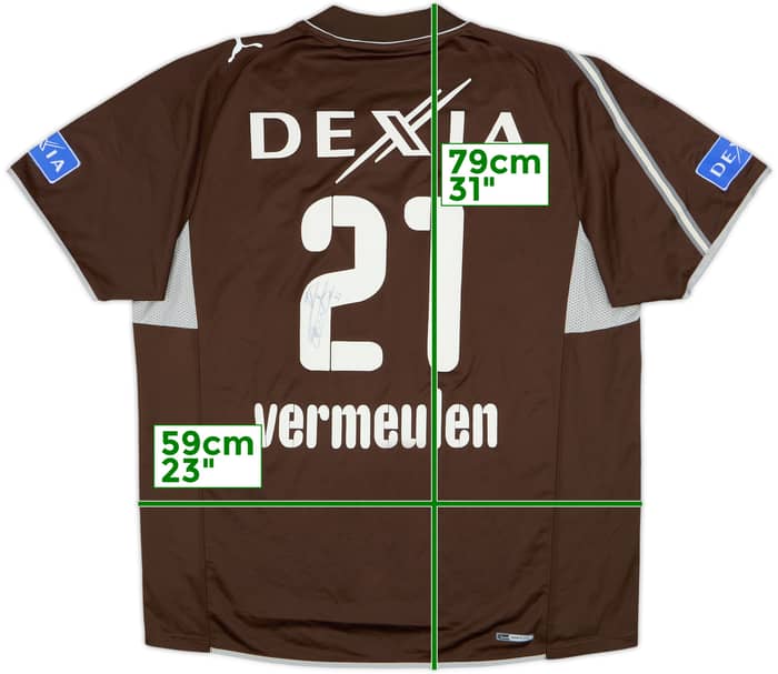 Camiseta de la tercera equipación del Club Brugge 2008-09 firmada Vermeulen #21 - 7/10 - (XL)