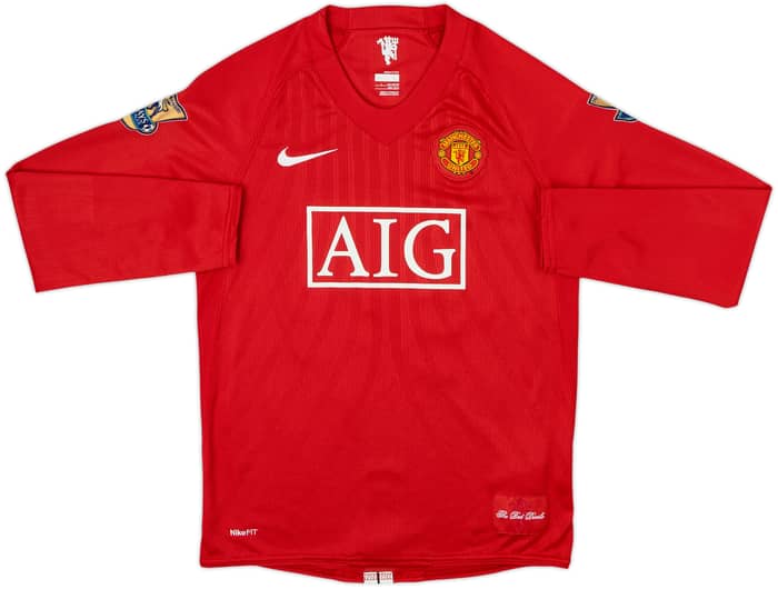 2007-09 Manchester United Home L/S Shirt Rooney #10 - 6/10 - (L.Boys)