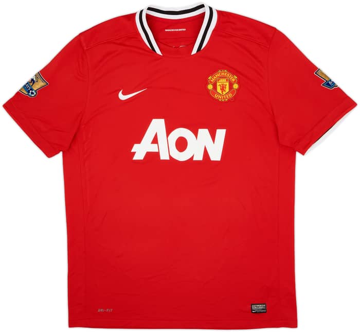 2011-12 Manchester United Home Shirt Champions #19 - 9/10 - (XL)