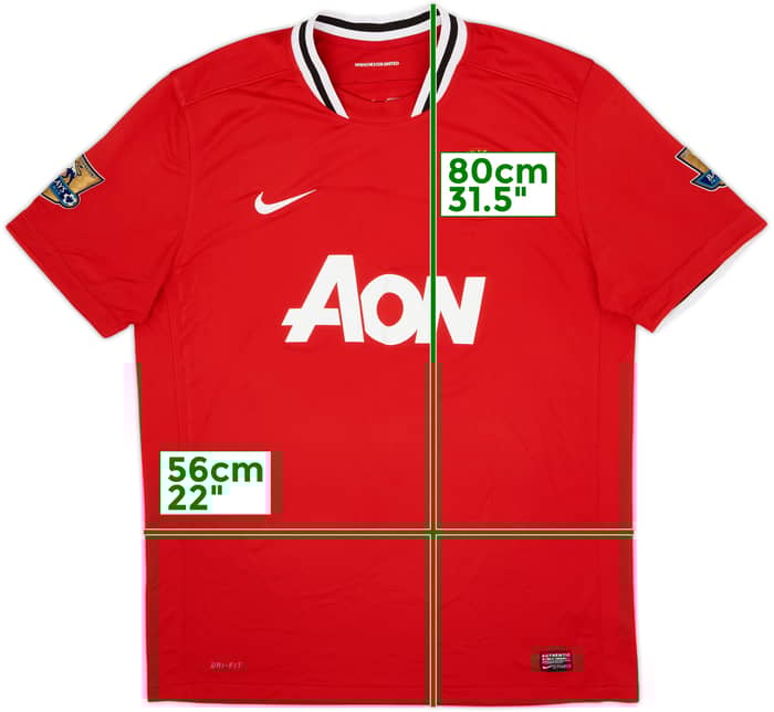 2011-12 Manchester United Home Shirt Champions #19 - 9/10 - (XL)