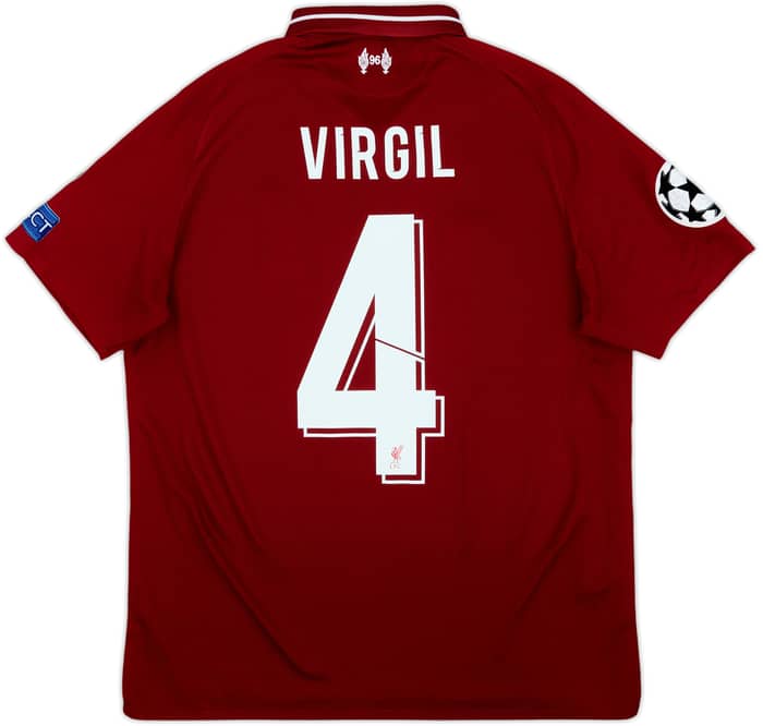 2018-19 Liverpool Home Shirt Virgil #4 - 6/10 - (S)