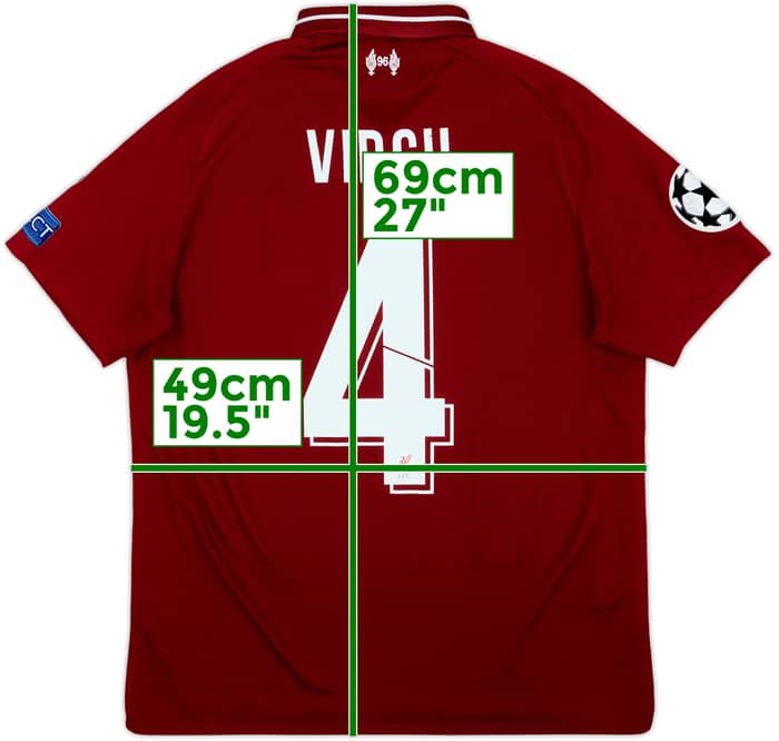2018-19 Liverpool Home Shirt Virgil #4 - 6/10 - (S)