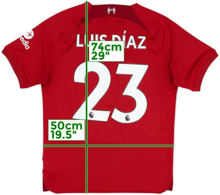 2022-23 Liverpool Home Shirt Luis Diaz #23 - 7/10 - (M)
