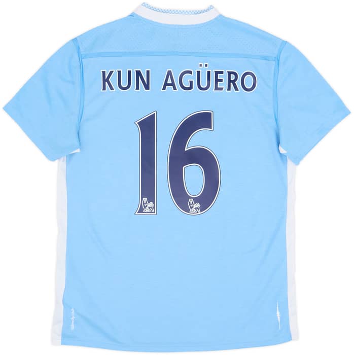 2011-12 Manchester City Home Shirt Kun Aguero #16 - 8/10 - (L)
