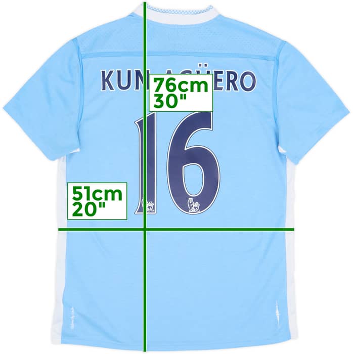 2011-12 Manchester City Home Shirt Kun Aguero #16 - 8/10 - (L)