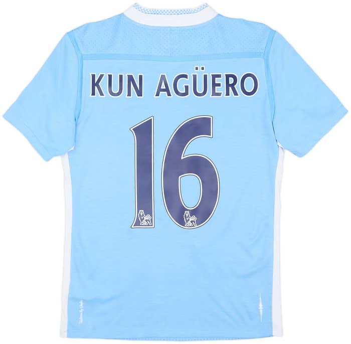 2011-12 Manchester City Home Shirt Kun Aguero #16 - 6/10 - (XS)