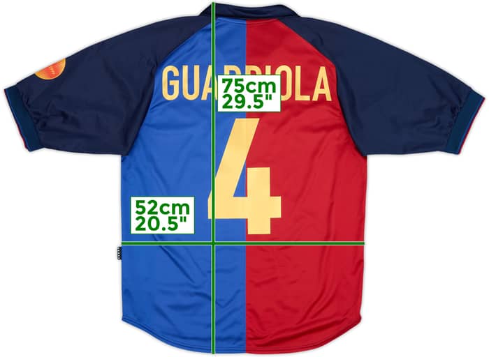 1999-00 Barcelona Centenary Home Shirt Guardiola #4 - 8/10 - (M)