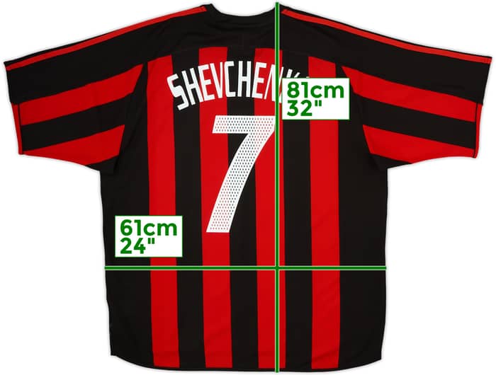 2003-04 AC Milan Home Shirt Shevchenko #7 - 6/10 - (XL)
