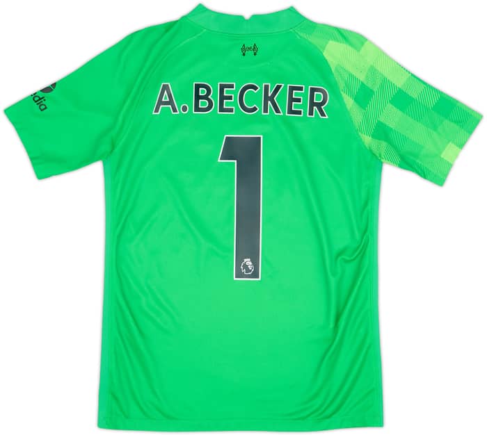 2021-22 Liverpool GK S/S Shirt A.Becker #1 - 8/10 - (XL.Boys)