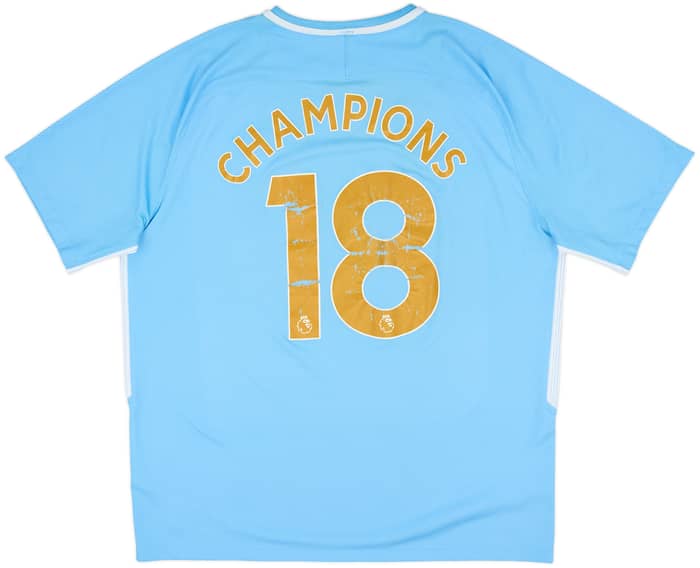 2017-18 Manchester City Home Shirt Champions #18 - 5/10 - (XL)